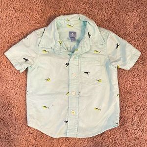 Shark print button down